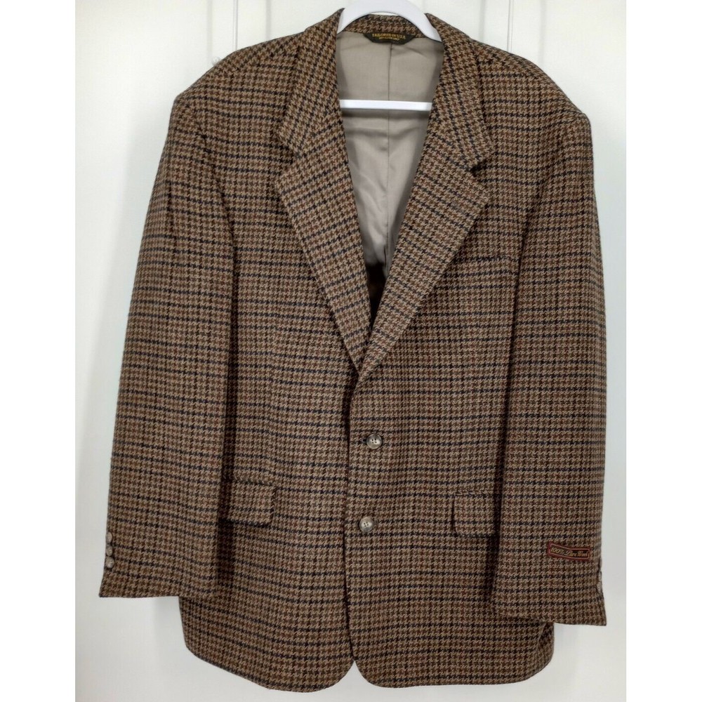 NWT Men's Hardwick Wool Houndstooth Two Button Blazer Jacket Size 44R